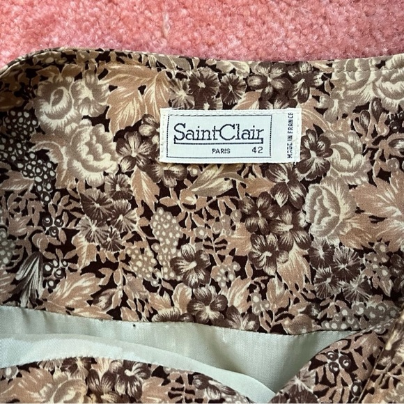 Vintage French Cottagecore Prairie Floral Skirt Modal Modest Dainty Pleated - Picture 4 of 10